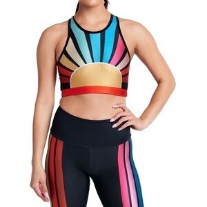 Gold sheep roller rainbow crop top